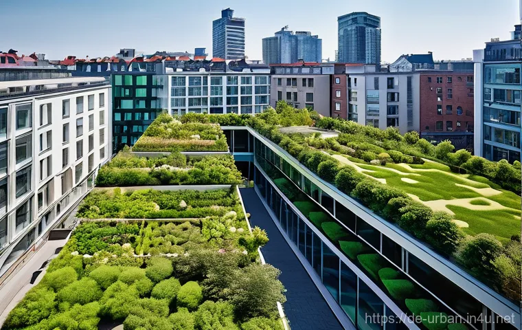 친환경 도시설계 원칙 - **A Vibrant Green Urban Oasis in a Modern German City**
"An aerial view of a bustling, modern Ge...